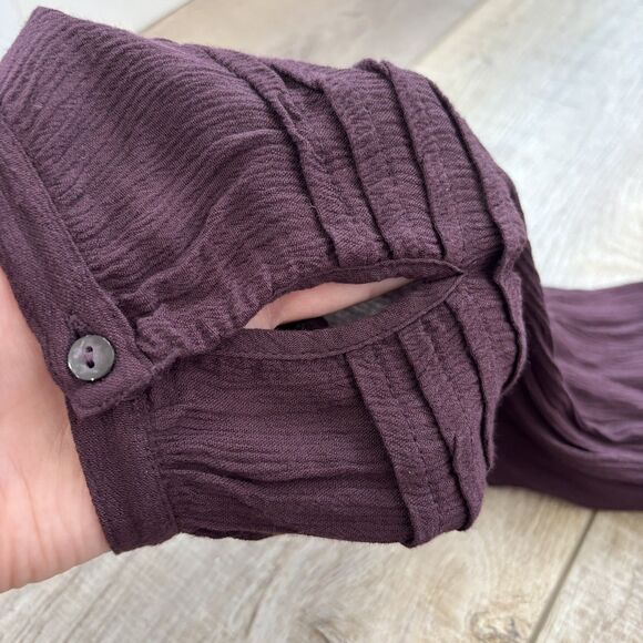 American Eagle Womens Purple Tunic Size L Crochet Lace Boho Fairy Sheer Flowy - Picture 6 of 13